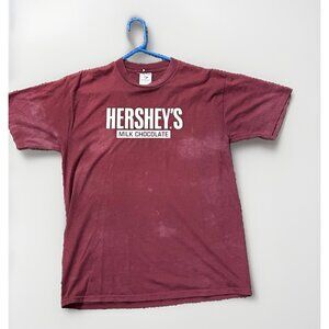 Hershey Milk Chocolate Candy Logo Shirt Maroon - Size Large